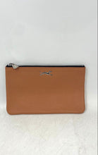 Load image into Gallery viewer, Bimba & Lola Womens Brown Leather Rectangular Zipper Cosmetic Makeup Bag