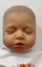 Load image into Gallery viewer, Reborn Closed Eyes White Graphic T-Shirt And Pink Striped Pants Vinyl Doll