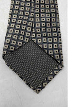 Load image into Gallery viewer, Mondo Seta Mens Blue Gray Geometric Print 100% Silk Adjustable Designer Necktie