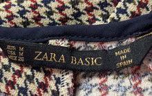 Load image into Gallery viewer, Zara Basic Womens Multicolor Houndstooth Tweed Long Sleeve Peplum Blouse Top M