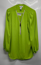 Load image into Gallery viewer, Carmen Marc Valvo Womens Green Long Sleeve Pullover Blouse Top Size XL