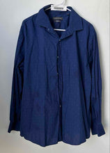 Load image into Gallery viewer, Tommy Hilfiger Mens Blue Printed Cotton Long Sleeve Slim Fit Dress Shirt Size XL