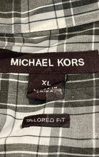Load image into Gallery viewer, Michael Kors Mens Black White Plaid Print Long Sleeve Button-Up Shirt Size XL