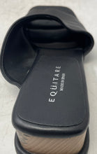 Load image into Gallery viewer, Equitare Womens Black Leather Wedge Heel Slip-On Slide Sandals Size EUR 40