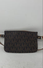 Load image into Gallery viewer, Michael Kors Womens Brown Monogram Print Zipper Adjustable Strap Fanny Pack Bag