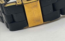 Load image into Gallery viewer, Authentic Marc by Marc Jacob Pelly Women's Gold-Tone Black Silicone Watch