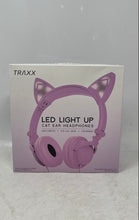 Load image into Gallery viewer, Traxx Led Light Up Cat Ear 3.5mm Jack Foldable Headphones Not Tested