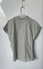 Load image into Gallery viewer, Zara Womens Green White Striped Front Knot Blouse Top Size Medium