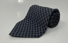 Load image into Gallery viewer, Giorgio Armani Mens Blue Geometric Print Silk Keeper Loop Adjustable Pointed Tie