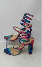 Load image into Gallery viewer, Cathy Din Womens Multicolor Tie Dye Open Toe Slip-On Gladiator Heels Size 9