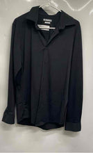 Load image into Gallery viewer, Zara Mens Black Long Sleeve Slim Fit Collared Button-Up Shirt Size Large