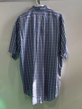 Load image into Gallery viewer, Ralph Lauren Mens Blue Plaid Print Collared Short-Sleeve Button-Up Shirt Size L