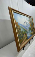 Load image into Gallery viewer, Vintage Forest Waterfall Landscape Canvas Framed Painting Signed By Artist