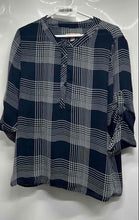 Load image into Gallery viewer, Banana Republic Womens Black Printed Button-Front Blouse Top Size Large