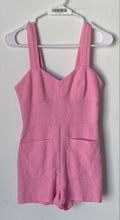 Load image into Gallery viewer, Zara Womens Pink Textured Weave Wide Strap V-Neck One-Piece Romper Size XS