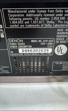 Load image into Gallery viewer, Denon AVR-800 Black Precision Audio Component AV Surround Receiver Not Tested