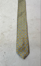 Load image into Gallery viewer, Brooks Brothers 346 Mens Yellow Geometric Print Silk Keeper Loop Designer Tie