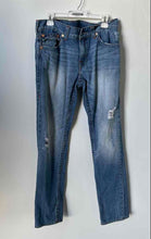 Load image into Gallery viewer, True Religion Mens Blue Distressed Denim Straight Leg Jeans Pants Size 34