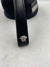 Load image into Gallery viewer, Versace Parfums Womens Black Greek Barrel Cylinder Crossbody Strap Bucket Bag