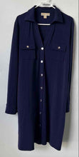 Load image into Gallery viewer, Michael Kors Womens Dark Purple Long Sleeve Button Front Shirt Dress Size XL