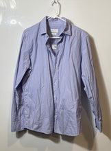 Load image into Gallery viewer, Massimo Dutti Mens Blue White Striped Long Sleeve Collared Button-Up Shirt Sz L