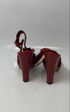 Load image into Gallery viewer, Luca Luca Womens Orange Buckle Peep Toe Bow Slingback Sandals Size 6