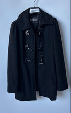 Load image into Gallery viewer, Guess Womens Black Long Sleeve Collared Toggle Pea Coat Jacket Size S/P