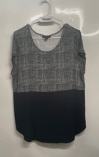 Load image into Gallery viewer, Alfani Womens Black White Printed Short Sleeve Pullover Blouse Top Size XL
