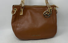 Load image into Gallery viewer, Michael Kors Womens Brooke Brown Pebbled Leather Detachable Strap Shoulder Bag