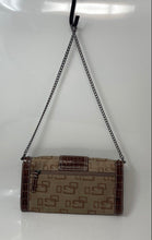 Load image into Gallery viewer, Guess Womens Brown Monogram Print Inner Pocket Shoulder Strap Clutch Handbag