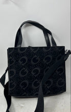 Load image into Gallery viewer, Guess Womens Black Monogram Print Top Handle Satchel Small Handbag w/ Strap