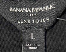 Load image into Gallery viewer, Banana Republic Mens Black Luxe Touch Short Sleeve Spread Collar Polo Shirt Sz L