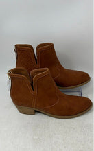 Load image into Gallery viewer, Sam & Libby Womens Westy Cali Brown Block Heel Back-Zip Ankle Booties Size 5