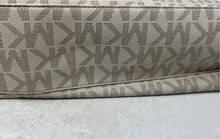 Load image into Gallery viewer, Michael Kors Womens Ivory Brown Monogram Leather Double Handle Tote Bag