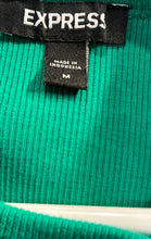 Load image into Gallery viewer, Express Womens Green Short Cap Sleeve Round Neck Pullover Blouse Top Size Medium