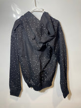 Load image into Gallery viewer, Nova Womens Black Rhinestone Studded Long Sleeve Full-Zip Hoodie Size Large