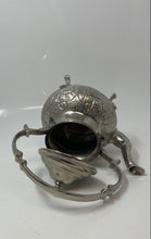 Load image into Gallery viewer, Silver-Tone Engraved Tableware Four Footed Top Handle Lidded Teapot