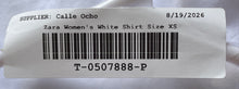 Load image into Gallery viewer, Zara Womens White Long Sleeve Ruched Waist Tie Poplin Blouse Top Size XS