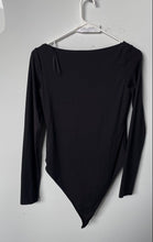 Load image into Gallery viewer, H&M Womens Black Long Sleeve Boat Neck One-Piece Bodysuit Size Small