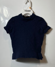 Load image into Gallery viewer, Hugo Boss Girls Blue Short Sleeve Mock Neck Knitted Blouse Top Size XS