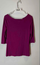 Load image into Gallery viewer, Ann Taylor Loft Womens Purple Cotton 3/4 Sleeve Pullover Blouse Top Size XS