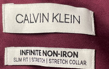 Load image into Gallery viewer, Calvin Klein Mens Red Infinite Non-Iron Slim Fit Stretch Dress Shirt Size 14 1/2