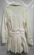 Load image into Gallery viewer, Zara Womens White Long Sleeve Collared Pleated Shirt Dress Size X-Small