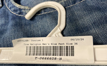 Load image into Gallery viewer, True Religion Mens Blue Denim Medium Wash Pockets Straight Jeans Size 36