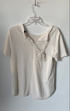 Load image into Gallery viewer, Banana Republic Womens Beige Short Sleeve Back Keyhole Blouse Top Size M
