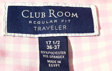 Load image into Gallery viewer, Club Room Mens Pink White Gingham Regular Fit Long Sleeve Dress Shirt Size 17.5