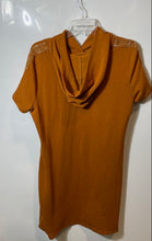 Load image into Gallery viewer, Calvin Klein Womens Brown Short Sleeve Hooded Short T-Shirt Dress Size L