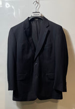 Load image into Gallery viewer, Jos A. Bank Mens Black Pinstripe Wool Long Sleeve Two-Button Blazer Size 43R