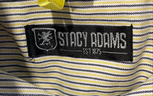 Load image into Gallery viewer, Stacy Adams Mens Yellow Striped Print Long Sleeve Dress Shirt Size 16-16.5