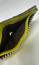 Load image into Gallery viewer, Authentic Henri Bendel Womens Green Black Leather Bifold Wallet Worn Stained